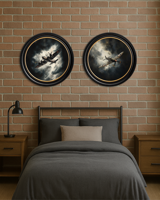 Fighter Jets Oxford Round Frame