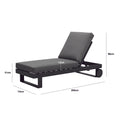 Maze - Vancouver / New York Aluminium Sunlounger - Dove Grey - Blythe Living