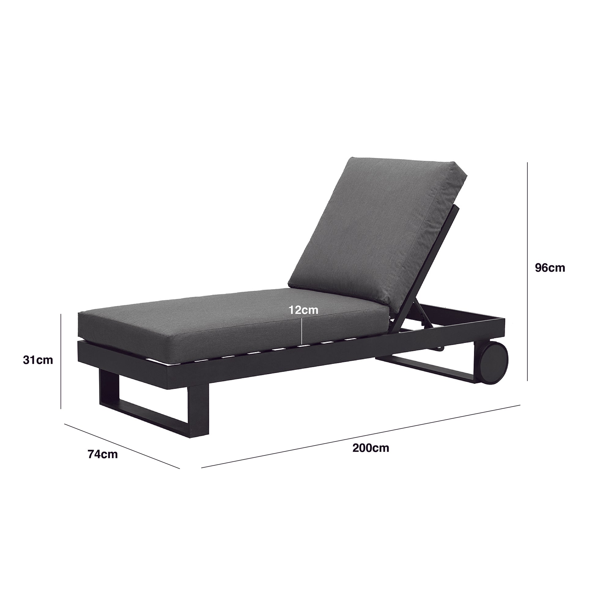 Maze - Vancouver / New York Aluminium Sunlounger - Dove Grey - Blythe Living