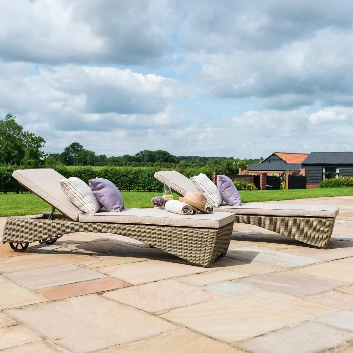 Maze - Winchester Rattan Sunlounger Set - Blythe Living