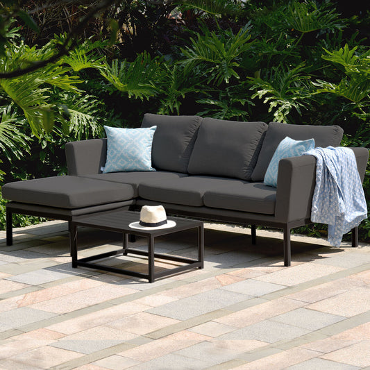 Maze - Outdoor Fabric Pulse Chaise Sofa Set - Charcoal - Blythe Living