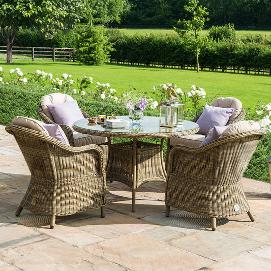 Maze - Winchester Heritage 4 Seat Round Rattan Dining Set - Blythe Living