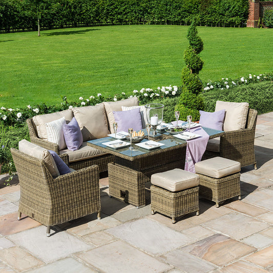 Maze - Winchester Sofa Rattan Dining Set with Ice Bucket & Rising Table - Blythe Living