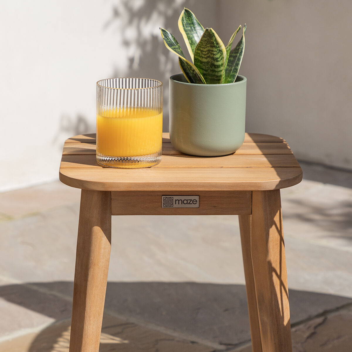 Maze - Bali Rope Weave Double Sun Lounger Set with Small Square Coffee Table - Blythe Living