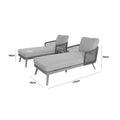 Maze - Bali Rope Weave Double Sun Lounger Set with Small Square Coffee Table - Blythe Living