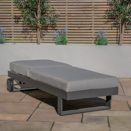 Maze - Vancouver / New York Aluminium Sunlounger - Dove Grey - Blythe Living