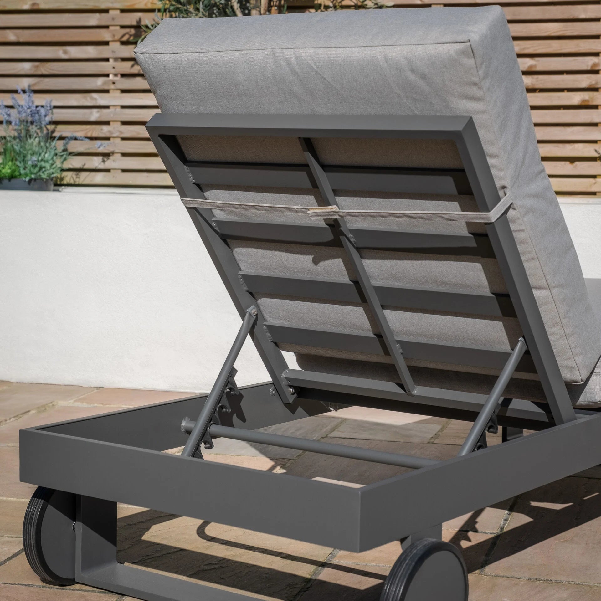 Maze - Vancouver / New York Aluminium Sunlounger - Dove Grey - Blythe Living