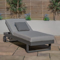 Maze - Vancouver / New York Aluminium Sunlounger - Dove Grey - Blythe Living