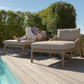 Maze - Martinique Rope Weave Double Sun Lounger Set with Round Coffee Table - Blythe Living