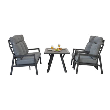 Kimmie 5 Seat High Back Sofa Dining with Reclining Chairs - Blythe Living