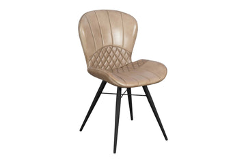 Amory Leather Seat Dining Chair Beige - Blythe Living