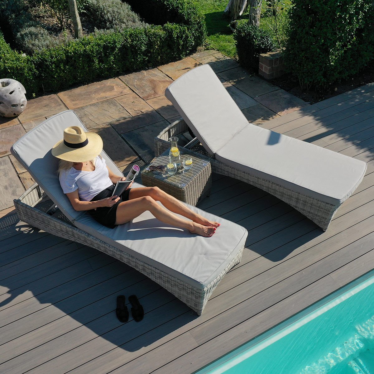Maze - Oxford Rattan Sunlounger Set - Blythe Living