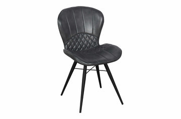 Amory Leather Seat Dining Chair Grey - Blythe Living
