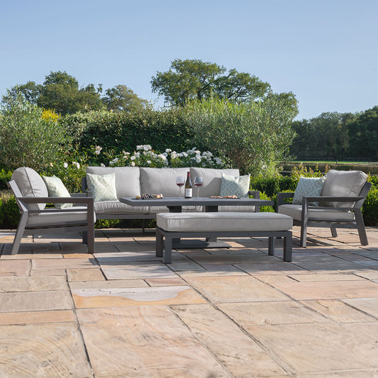 Maze - New York 3 Seat Sofa Aluminium Sofa Set with Rising Table - Dove Grey - Blythe Living