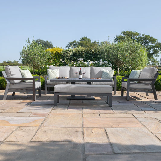 Maze - New York 3 Seat Sofa Aluminium Sofa Set with Rising Table - Dove Grey - Blythe Living