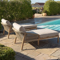 Maze - Martinique Rope Weave Double Sun Lounger Set with Round Coffee Table - Blythe Living
