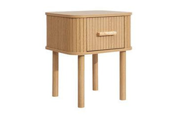 AXEL 1 DRAWER FLUTED BEDSIDE OAK - Blythe Living