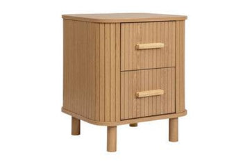 AXEL 2 DRAWER FLUTED BEDSIDE OAK - Blythe Living