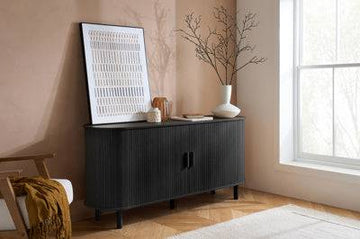 AXEL 2 DOOR FLUTED SIDEBOARD BLACK - Blythe Living