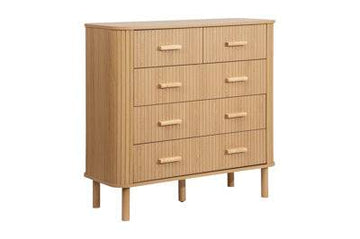 AXEL 5 DRAWER FLUTED CHEST OAK - Blythe Living