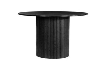 AXEL ROUND FLUTED DINING TABLE BLACK - Blythe Living