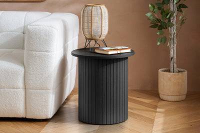 AXEL FLUTED SIDE TABLE BLACK - Blythe Living