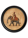 Mughal Emperor on Elephant LF  - Oxford round frame - Blythe Living