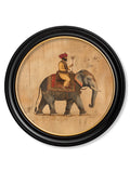 Mughal Emperor on Elephant RF  - Oxford round frame - Blythe Living