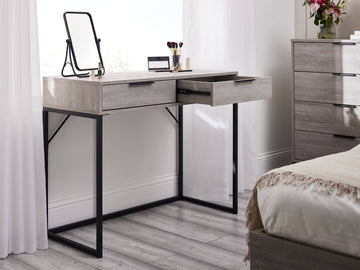 Bali 2 Drawer Dressing Table/Desk - Grey Oak - Blythe Living