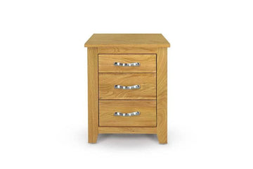 Brantham 2+1 Drawer Oak Bedside Table - Natural Oak - Blythe Living
