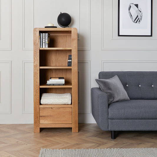 Bergen Solid Oak Tower Unit Bookcase