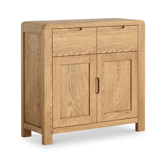Best Quality Thurlestone Curved Oak 2 Door Small Sideboard Online