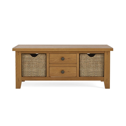 Burford Oak Coffee Table with Basket
