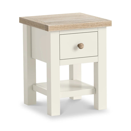 Buy Modern Country 1 Drawer Lamp Table Coconut White