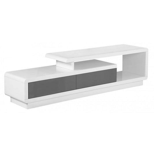 Cavalier High Gloss TV Cabinet White & Grey - Blythe Living