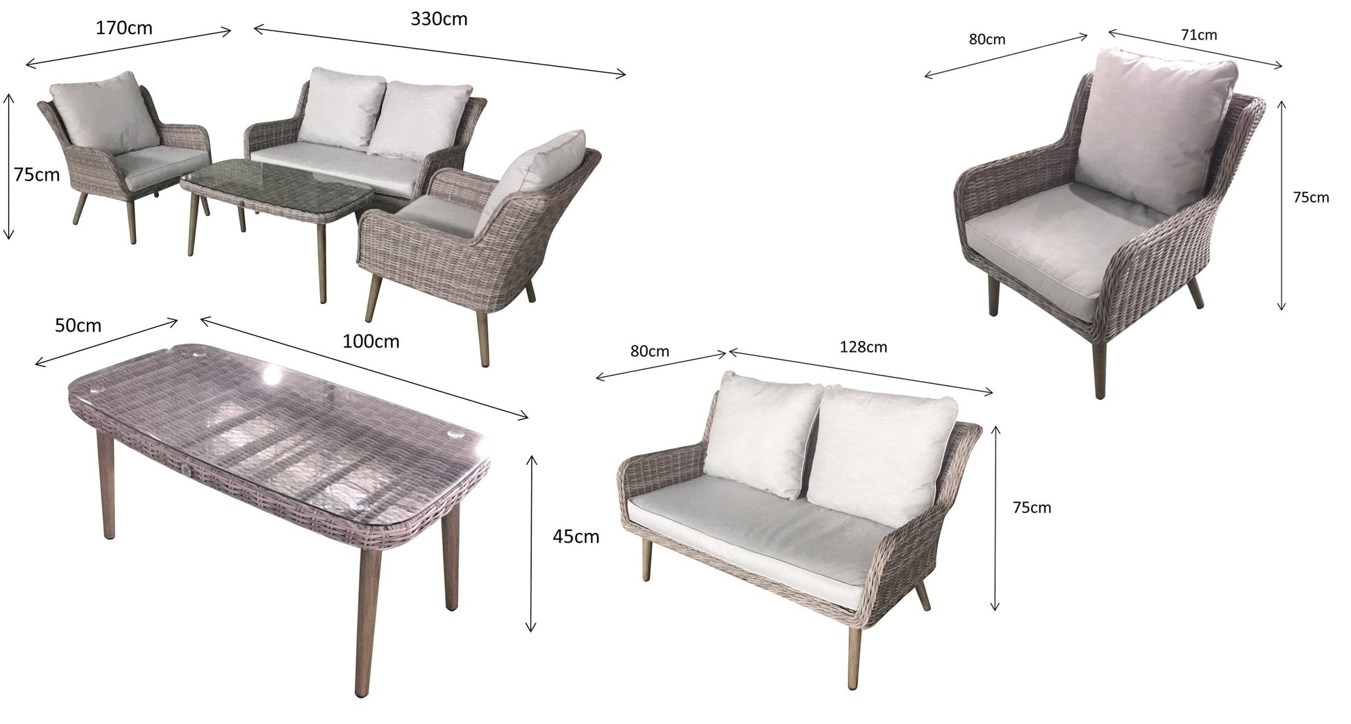 Danielle 4 Seat Sofa Set - Blythe Living