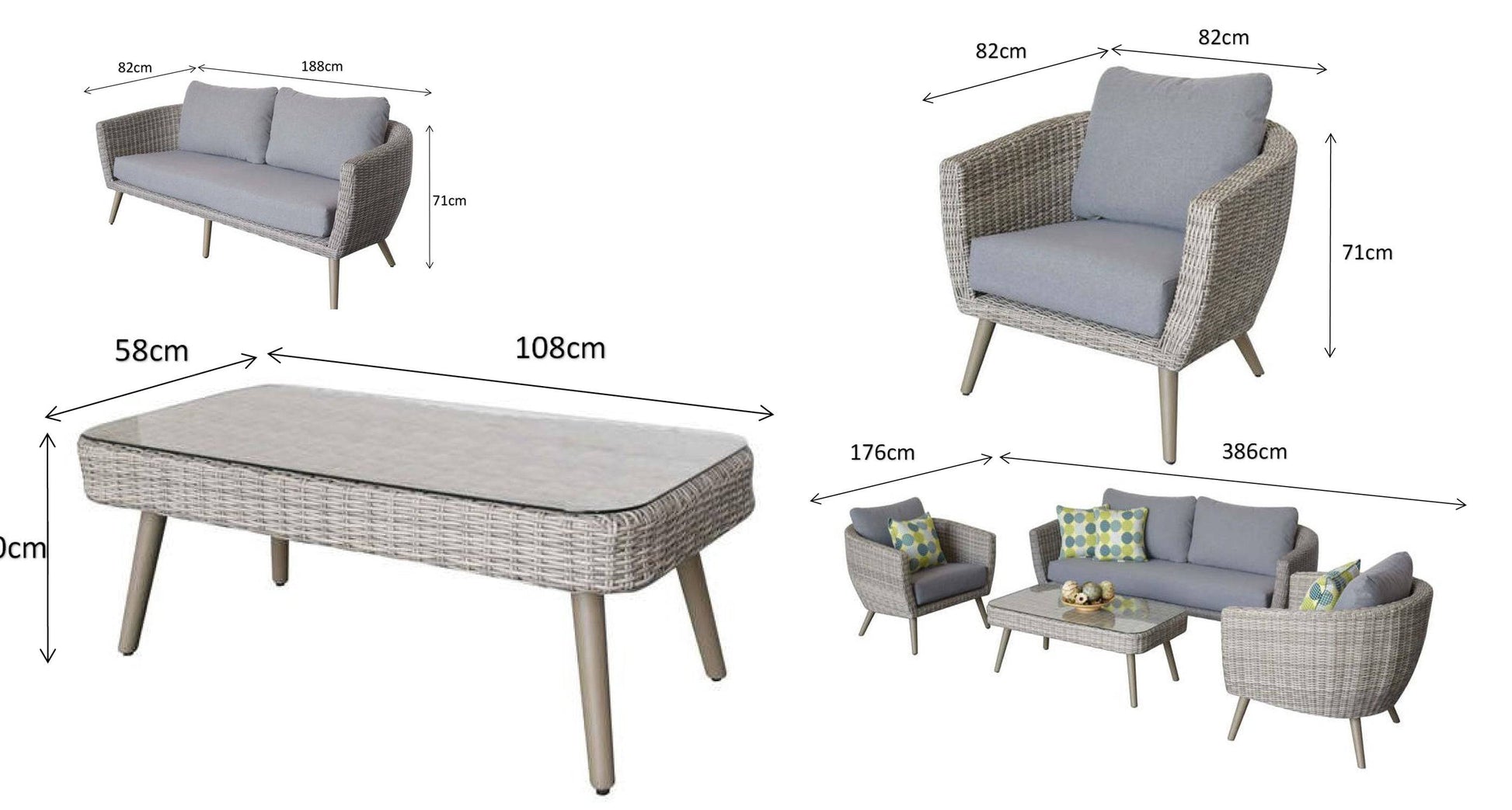 Danielle 5 Seat Sofa Set - Blythe Living