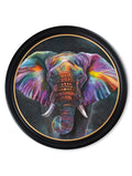 Elephant Print 'Wisdom' by Amy Ansell - Oxford Round Frame - Blythe Living