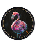 Flamingo Print 'Florrie' by Amy Ansell - Oxford Round Frame - Blythe Living