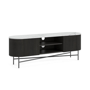 Lucas Large Media Stand with Marble Top - Blythe Living