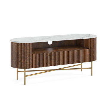 Harvard Small Media Stand with Marble Top - Blythe Living