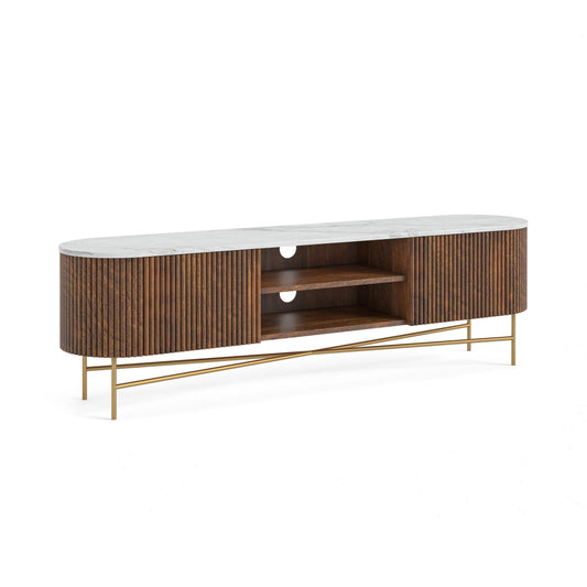 Harvard Extra Large Media Unit with Marble Top - Blythe Living