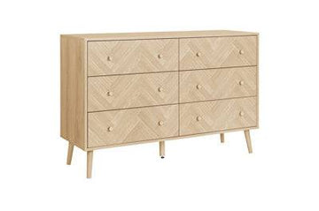 HERRINGFORD OAK 6 DRAWER WIDE CHEST - Blythe Living