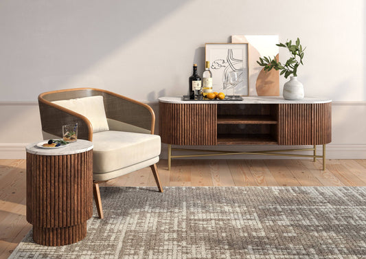 Harvard Extra Large Media Unit with Marble Top - Blythe Living