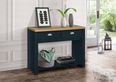 Highgate 2 Drawer Navy Blue Console Table