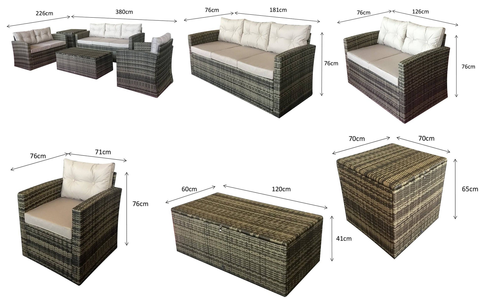 Holly Sofa Set in Mixed Brown - Blythe Living