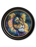 Lion Print 'Courage' by Amy Ansell - Oxford Round Frame - Blythe Living