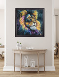 Lion Print 'Courage' by Amy Ansell - Black Square Frame - Blythe Living