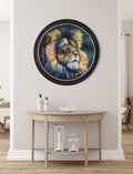 Lion Print 'Courage' by Amy Ansell - Oxford Round Frame - Blythe Living