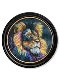 Lion Print 'Courage' by Amy Ansell - Oxford Round Frame - Blythe Living